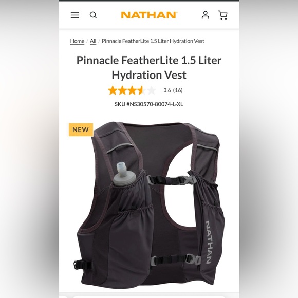 Nathan Pinnacle FeatherLite 1.5 Liter Hydration Vest - Picture 1 of 9